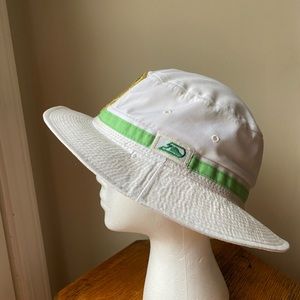Vintage Golf White Bucket Hat- Derby Cap - USA made, men’s